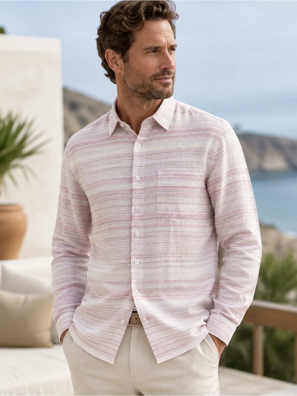 Rodd & Gunn New Zealand 100% Linen Cape Wanbrow Shirt XL NWT
